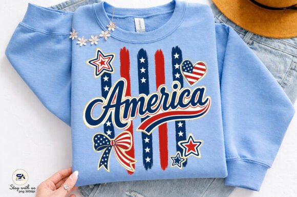 America Coquette Stripes PNG: A Blend of Patriotic Charm
