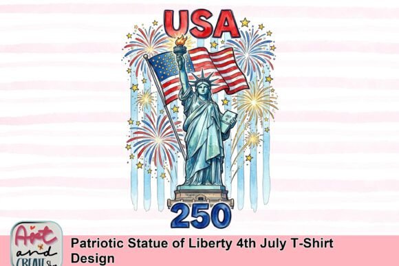 Celebrate Freedom: The Patriotic Statue of Liberty 4th July T-Shirt Design