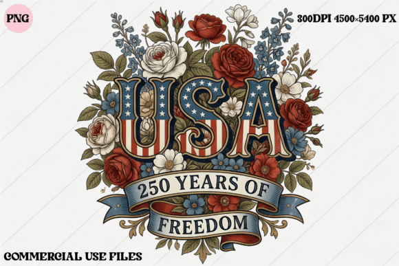 Celebrate Two and a Half Centuries with a Patriotic Floral Vector