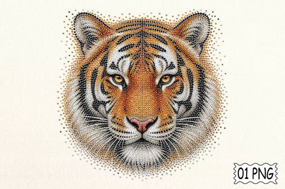 Faux Rhinestone Tiger Design: Bold Luxury for Your Brand