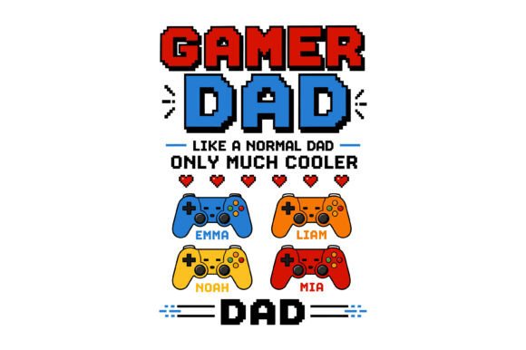 Gamer Dad Custom Kids Name Design: A Retro Pixel Power-Up