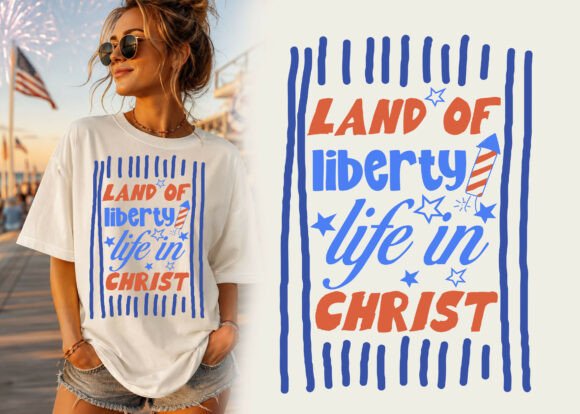 Land of Liberty Christian Shirt Design: Faith-Inspired Creativity