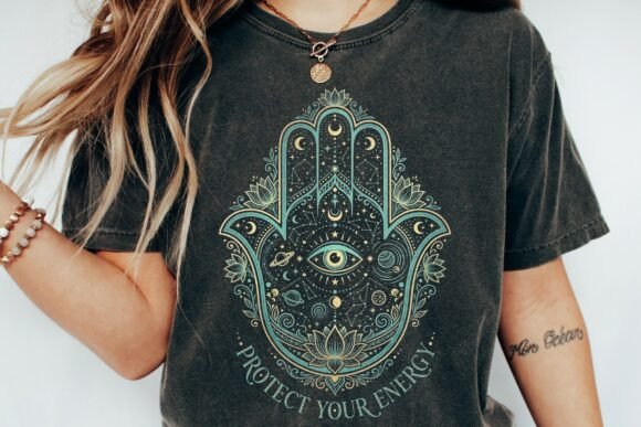 Mystical Hamsa Hand Design: Celestial Protection for Your Projects