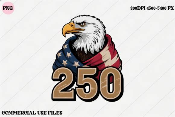 Patriotic Eagle 250: A Bold USA Flag Design for Creators