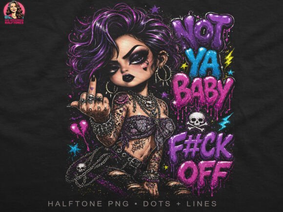 Rebel Girl Halftone Quote Art: Bold DTF Design for Statement Apparel