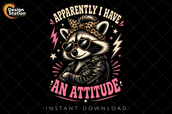 Rock Your Merch with This Funny Raccoon Attitude PNG